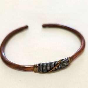 Unisex Copper/Silver Healing Tone Wire Wrapped Bracelet Circulation Pain Relief